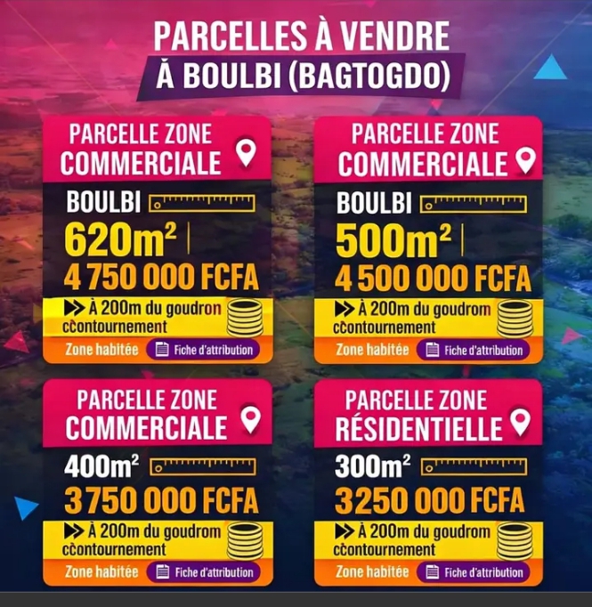 Terrains en vente à Boulbi